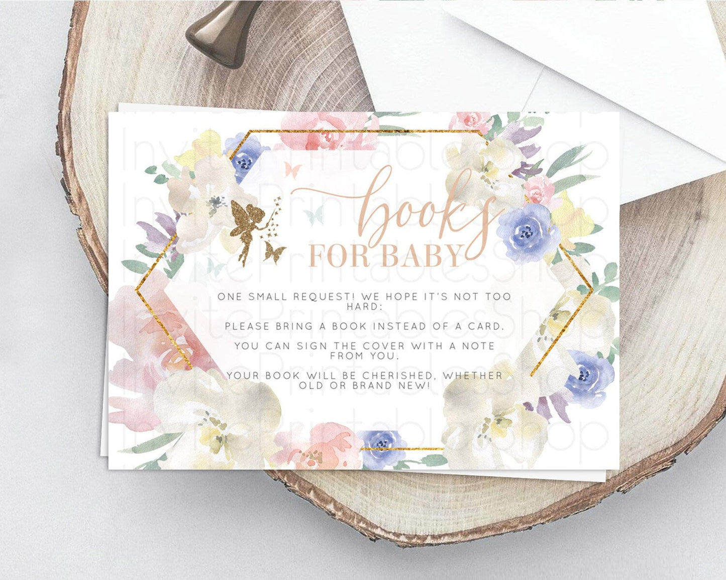 Fairy Books For Baby Card Fairy Book Insert Enchanted Garden Fairy Book Card Pastel Floral Butterfly Cards Secret Garden Book Poem D10829