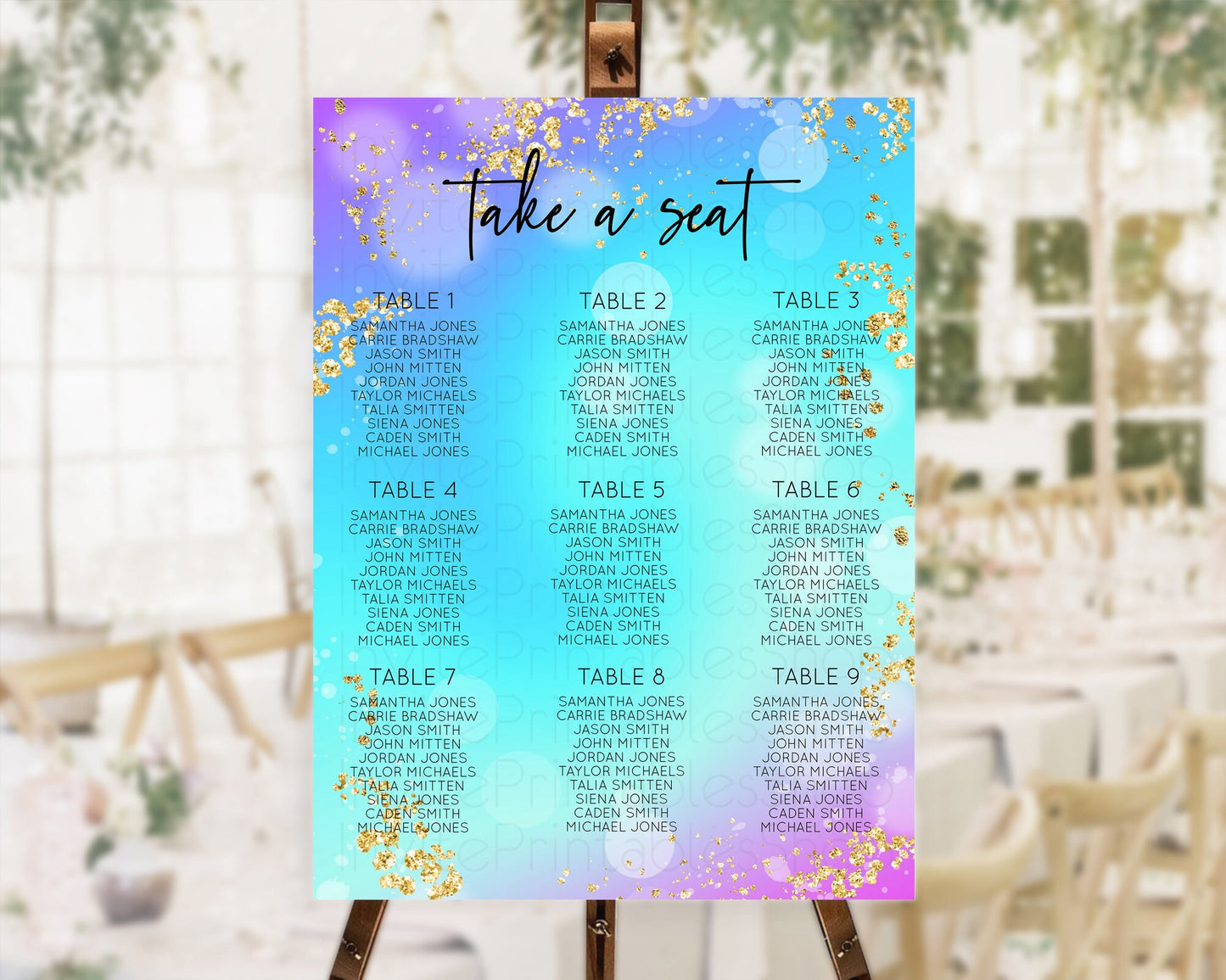 Mermaid Seating Chart Mermaid Seating Sign Rainbow Fish Under The Sea Colorful Pastel Mermaid Pool Party Décor Mermaid Seating Board D10573