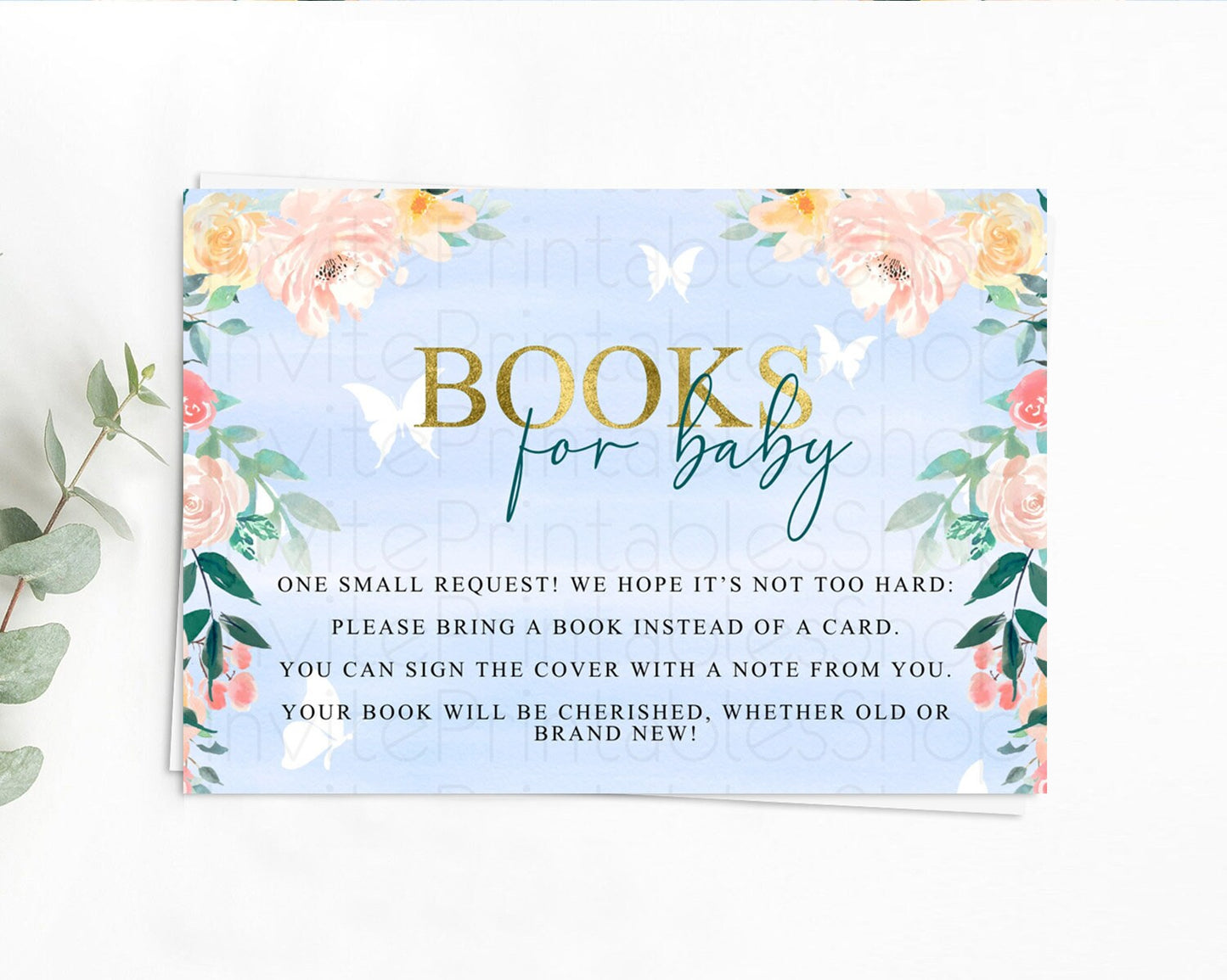 Secret Garden Books For Baby Card Boho Wildflower Book Insert Pastel Flower Garden Baby Shower Card Flower Guests Book Poem Request D10337