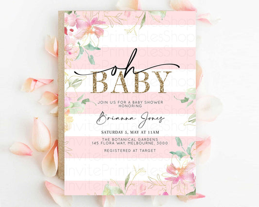 Editable Wildflower Baby Shower Invitation Secret Garden Baby Shower Invitat