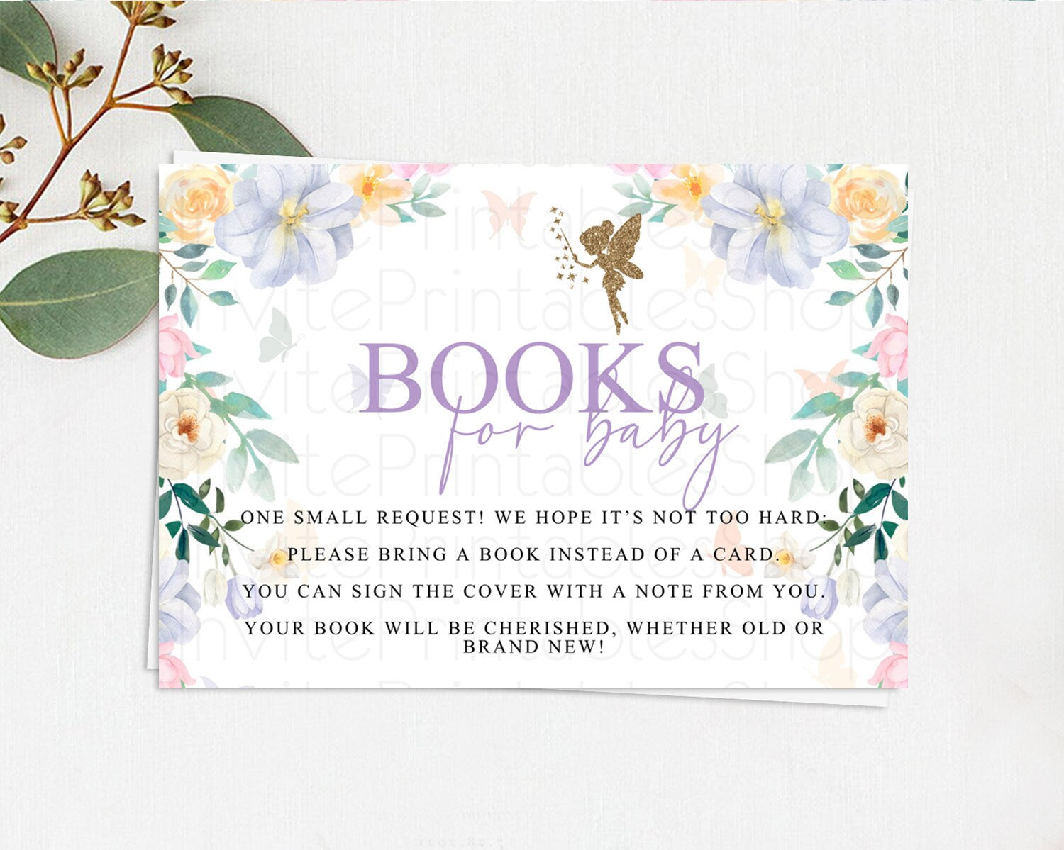 Editable Fairy Books For Baby Card Fairy Book Insert Enchanted Garden Fairy