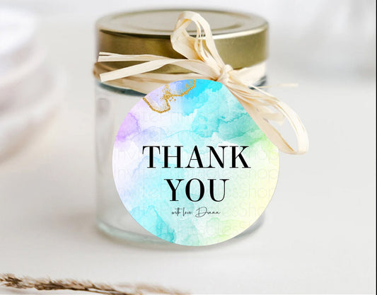 Pastel Thank You Tags Rainbow Thank You Gift Tags Colorful Pastel Favor Tags Confetti Watercolor Pastel First Birthday Thank You D10393