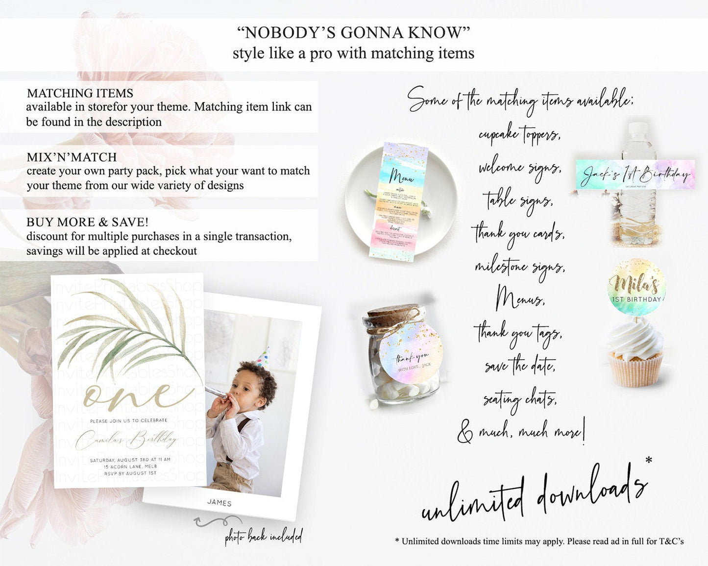 Leafy Birthday Invitation Leafy Invitation Simple Greenery Invitation Eucalyptus Fern Spray Leaves Minimal Green Leaf Watercolour D11043