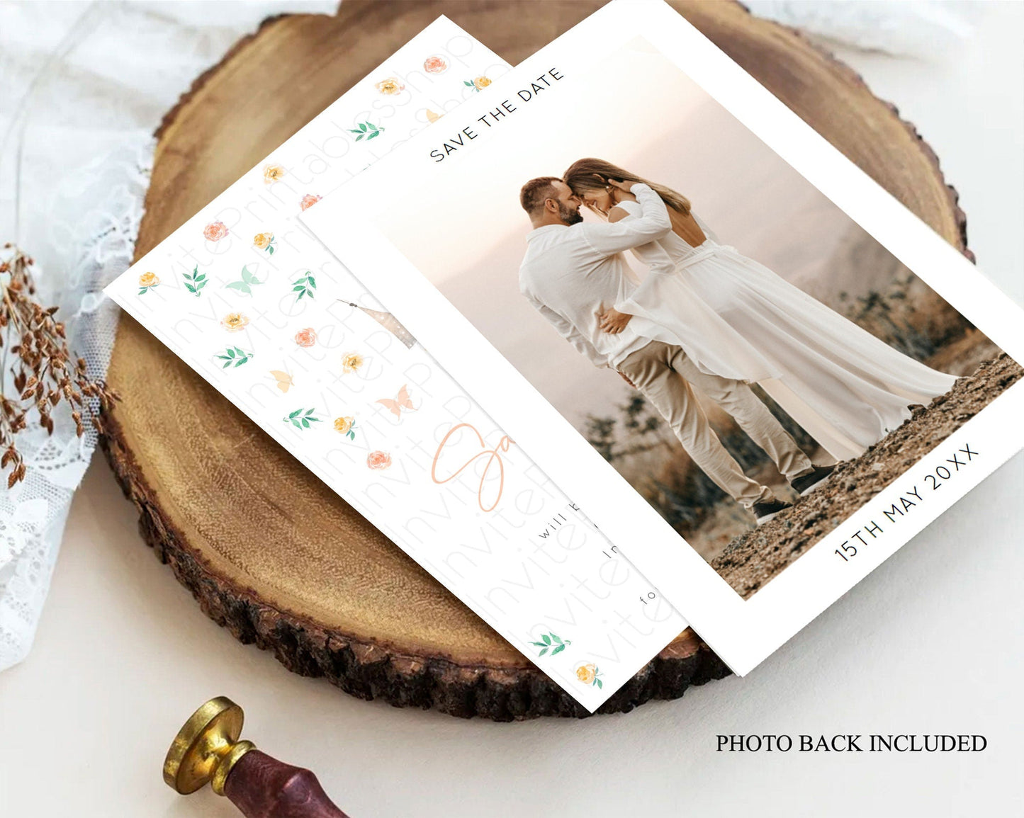Princess Save The Date Template Secret Garden Enchanted Castle Pastel Floral Royal Party For 1st Birthday Baptism Baby Shower D10363