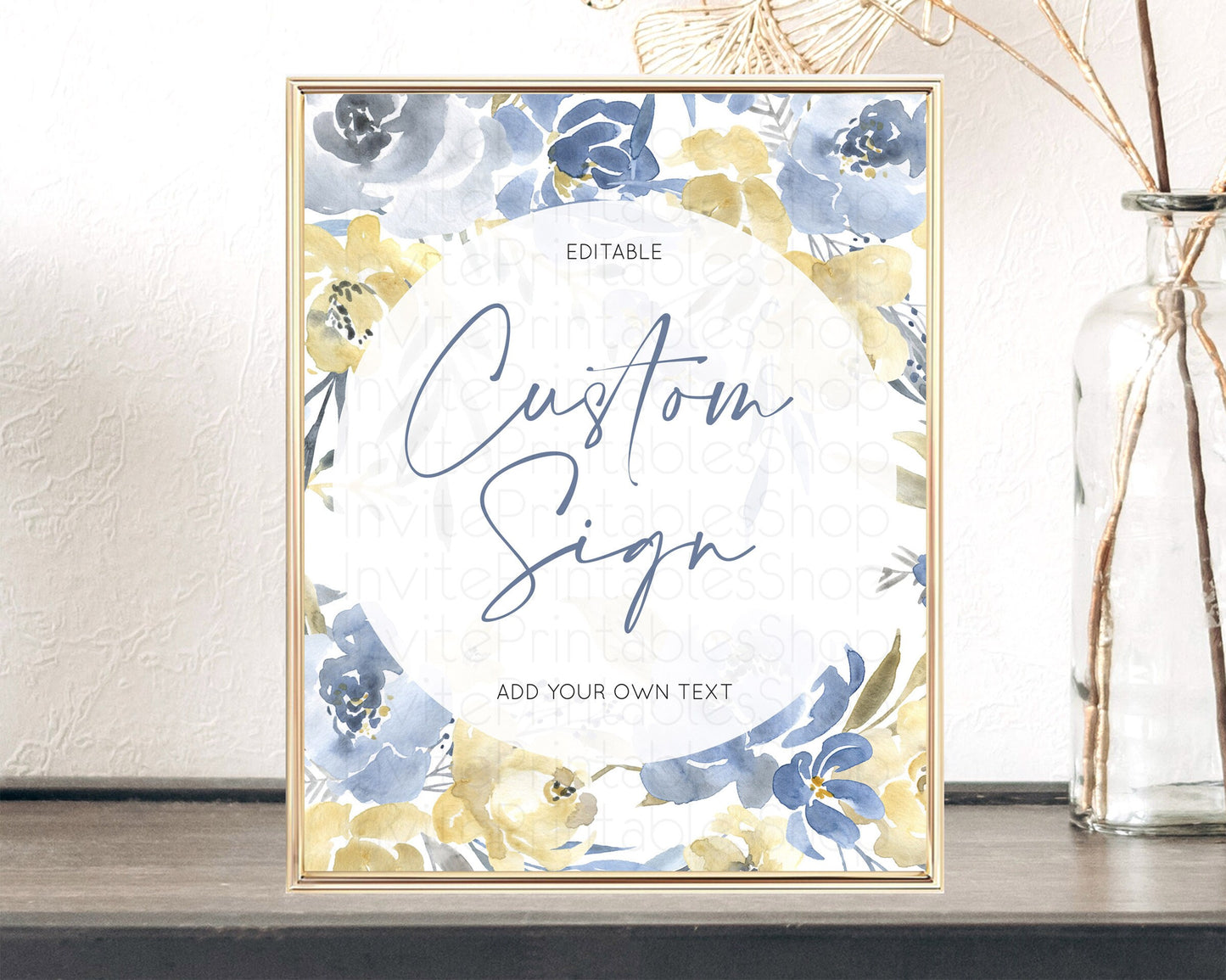 Editable Wildflower Floral Table Sign Decor Secret Garden Sign Template Past