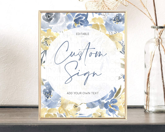 Editable Wildflower Floral Table Sign Decor Secret Garden Sign Template Past