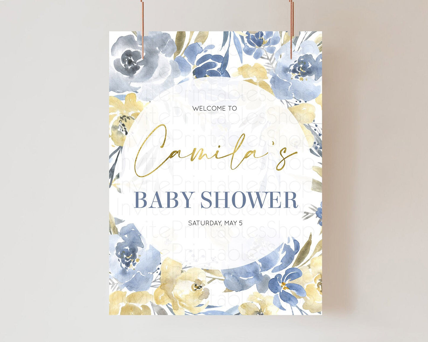 Editable Secret Garden Baby Shower Welcome Sign Wildflower Welcome Board Pas