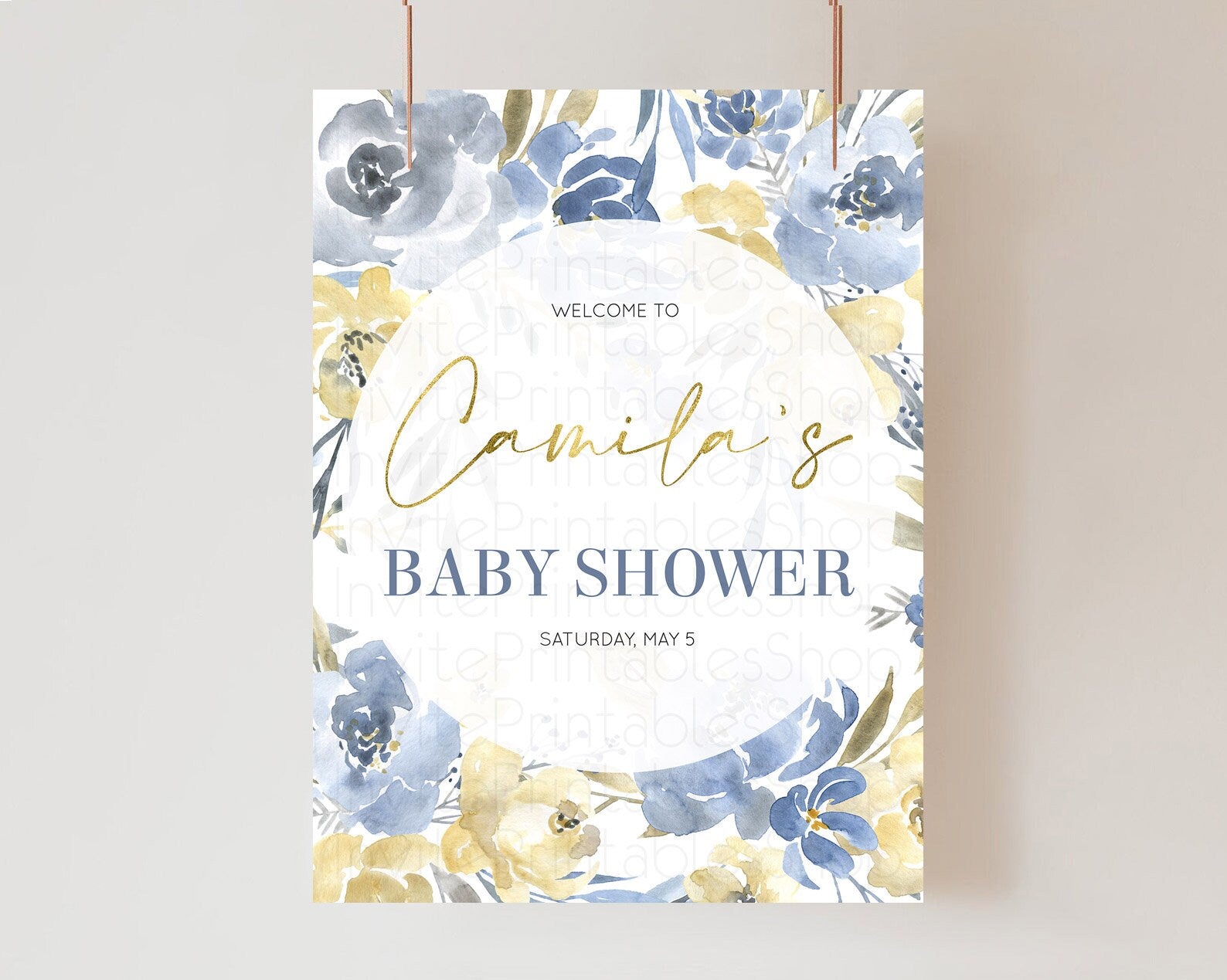 Editable Secret Garden Baby Shower Welcome Sign Wildflower Welcome Board Pas