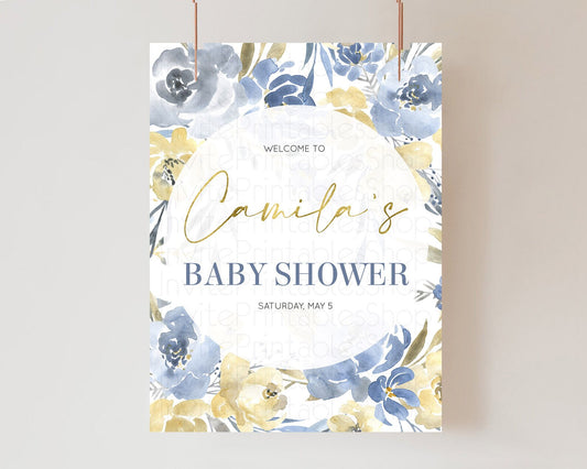 Editable Secret Garden Baby Shower Welcome Sign Wildflower Welcome Board Pas