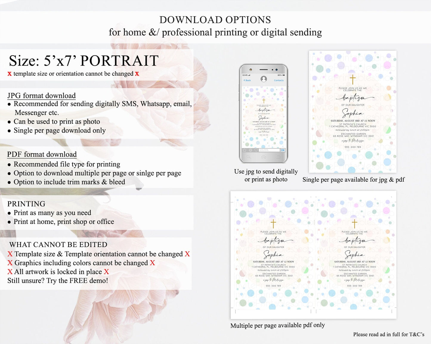 Pastel Baptism Invitation Pastel Confetti Baptism 1st Birthday Invitation Colorful Rainbow Confetti Bubbles Christening Invitation D10135