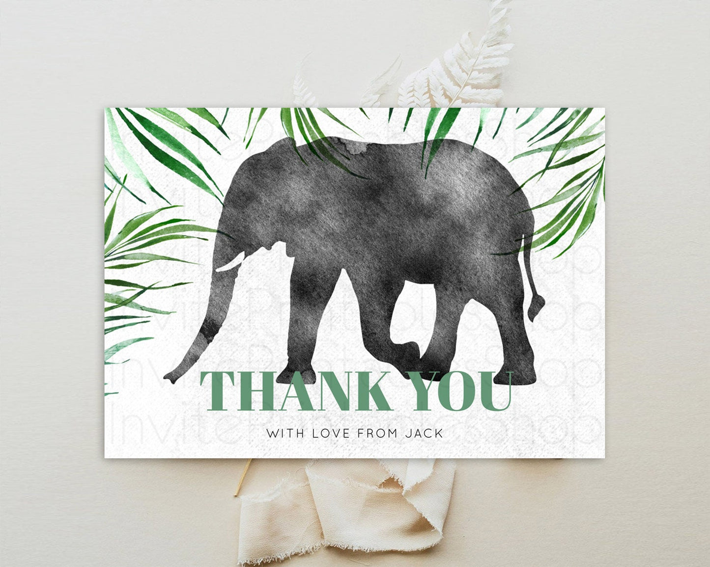 Pastel Elephant Thank You Rainbow Elephant Thank You Card Colorful Rainbow Birthday Thank You Pastel Teacher Thank You Card Template D10842