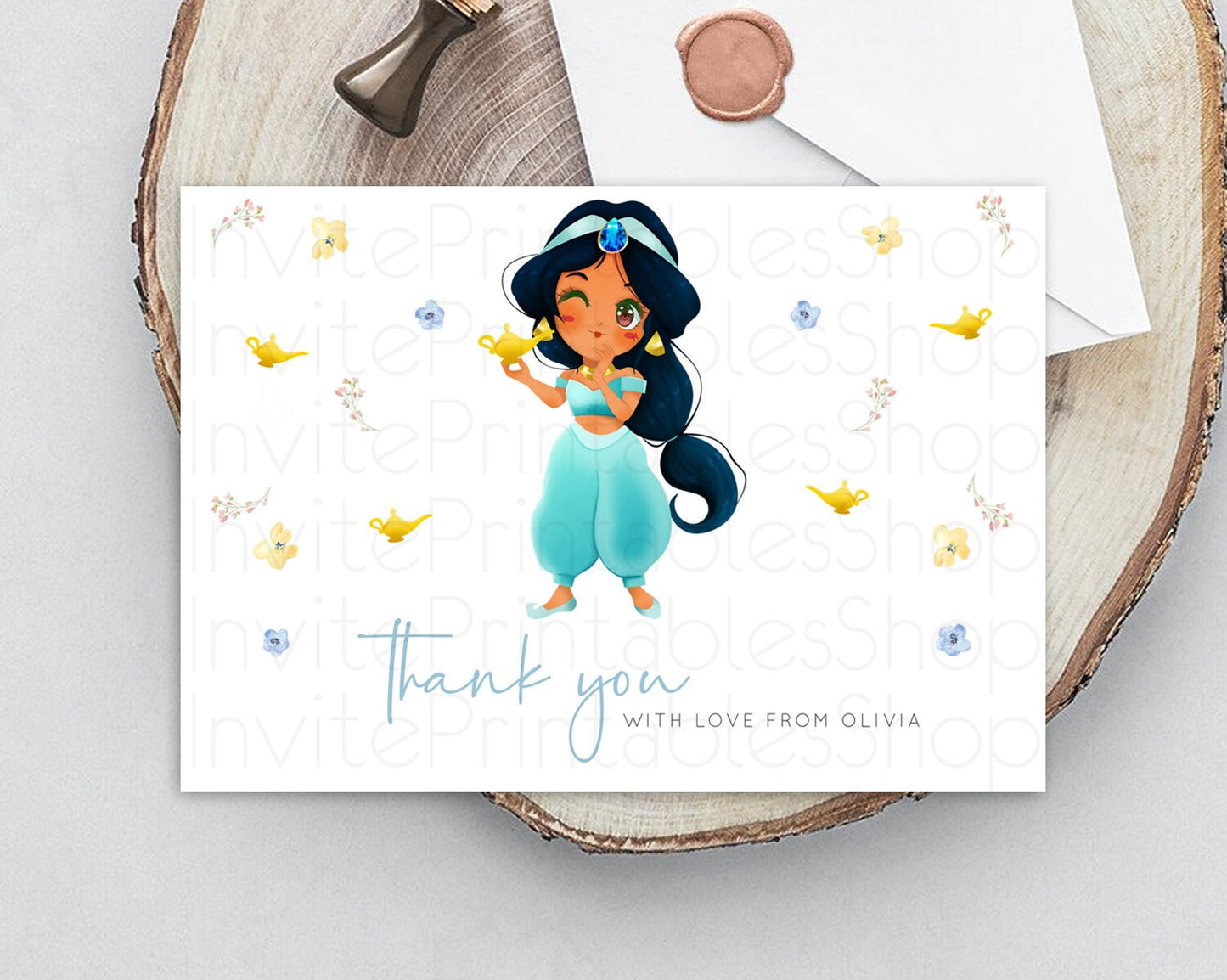 Princess Thank You Castle Thank You Card Secret Garden Birthday Thank You Card Enchanted Castle Pastel Floral Teacher Thank You Card D10887