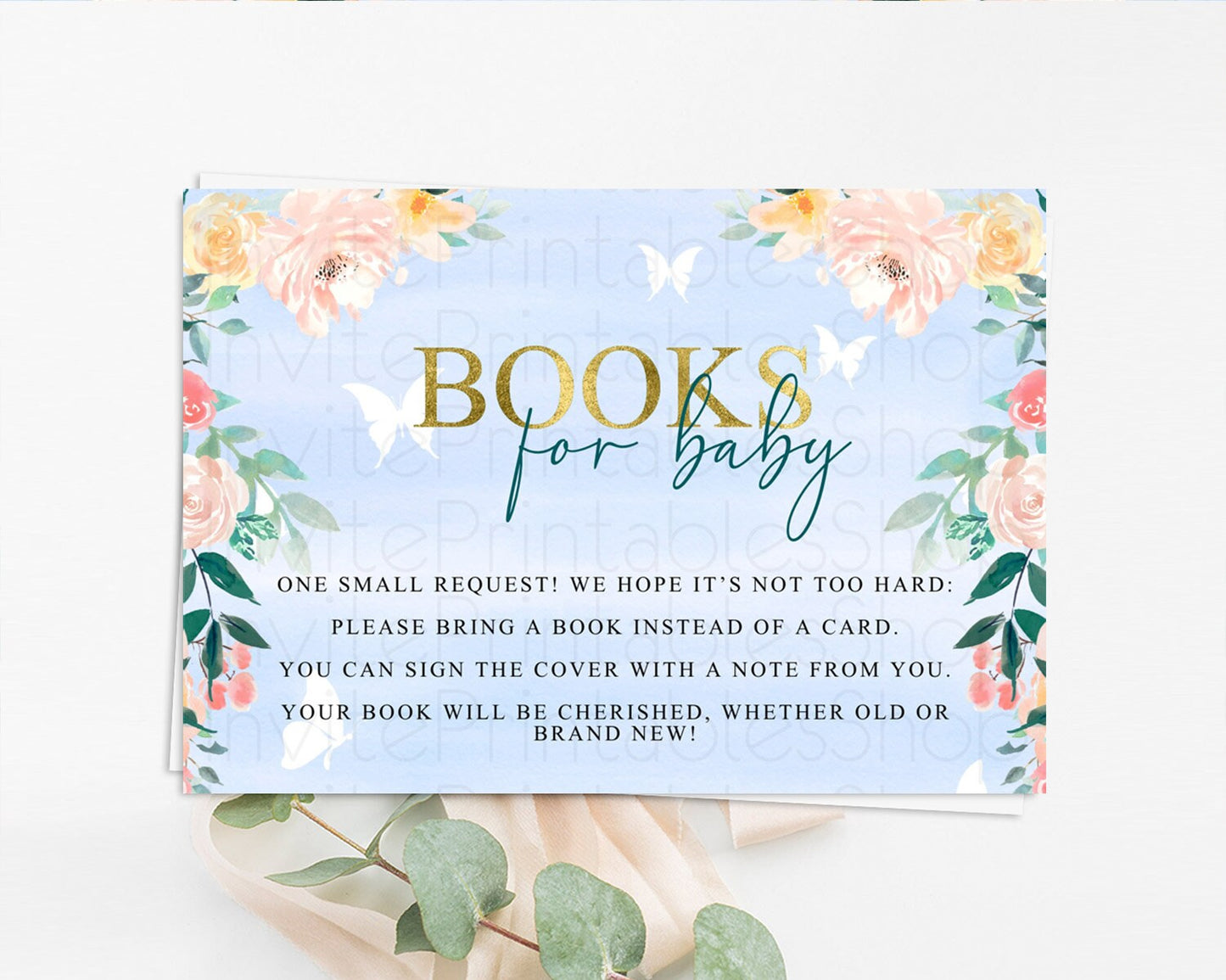 Secret Garden Books For Baby Card Boho Wildflower Book Insert Pastel Flower Garden Baby Shower Card Flower Guests Book Poem Request D10337