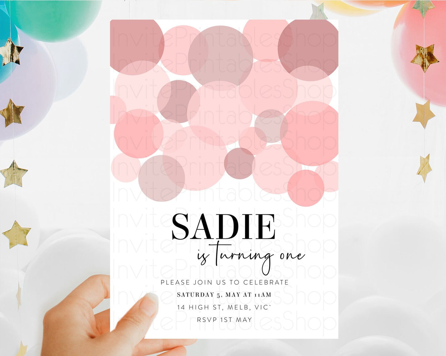 Pastel Birthday Invitation Pastel Confetti Birthday Invitation Bubbles Invitation Colorful Rainbow Confetti 2nd 1st First Birthday 100210