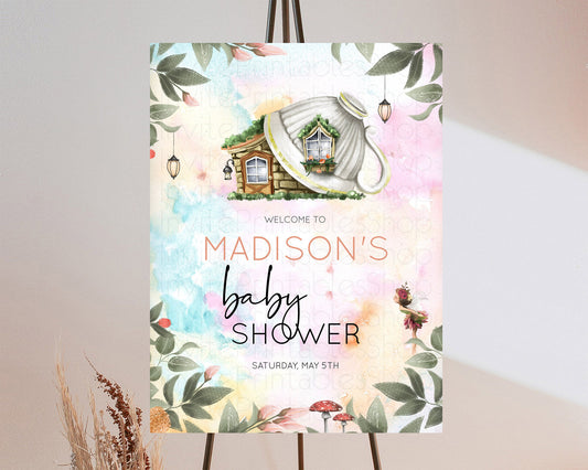 Editable Fairy Baby Shower Welcome Sign Fairy Welcome Board Enchanted Garden