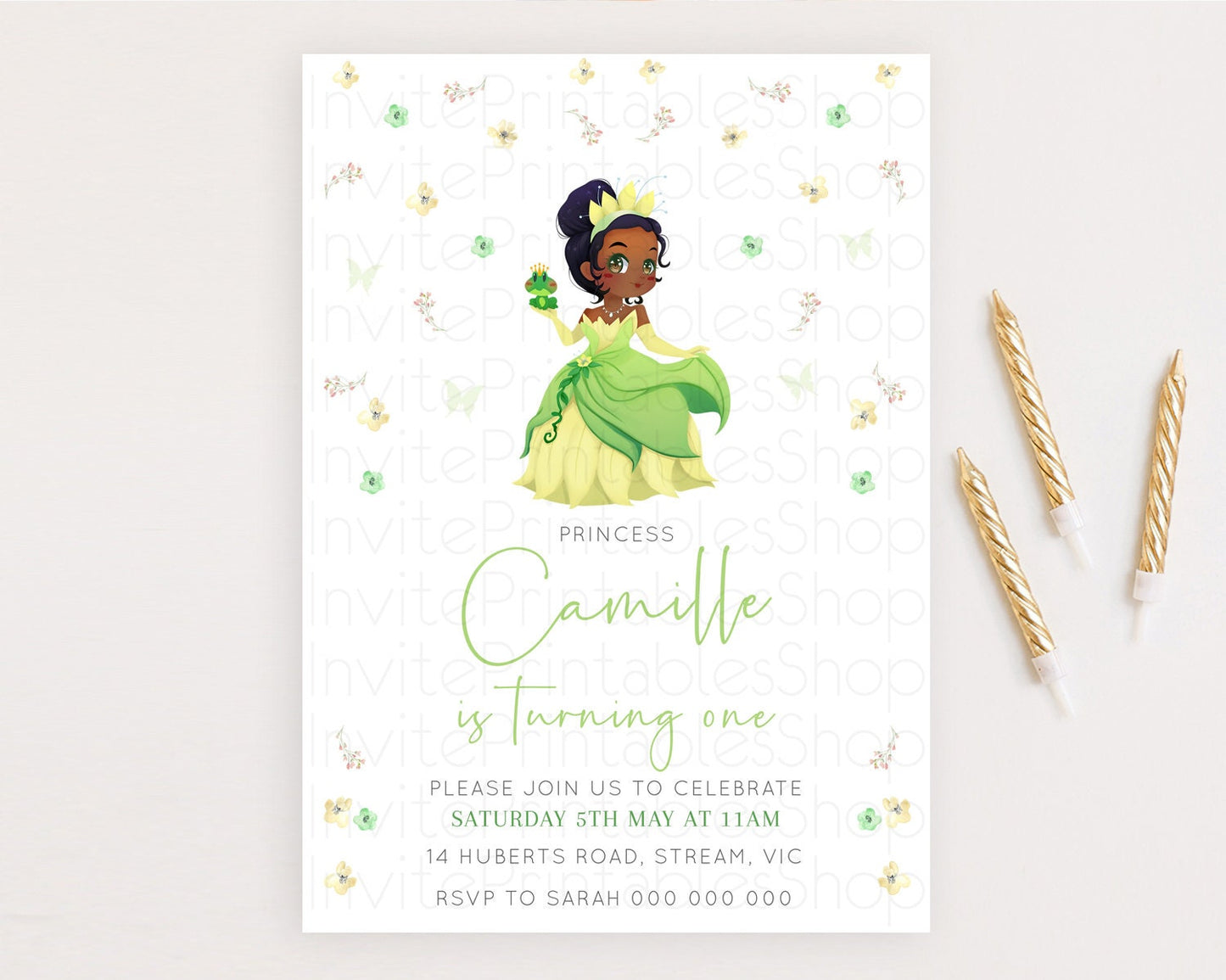 Princess Birthday Invitation Castle Invitation Royal Birthday Fairy Tale Enchanted Castle Pastel Floral Garden 1st First Birthday D10348