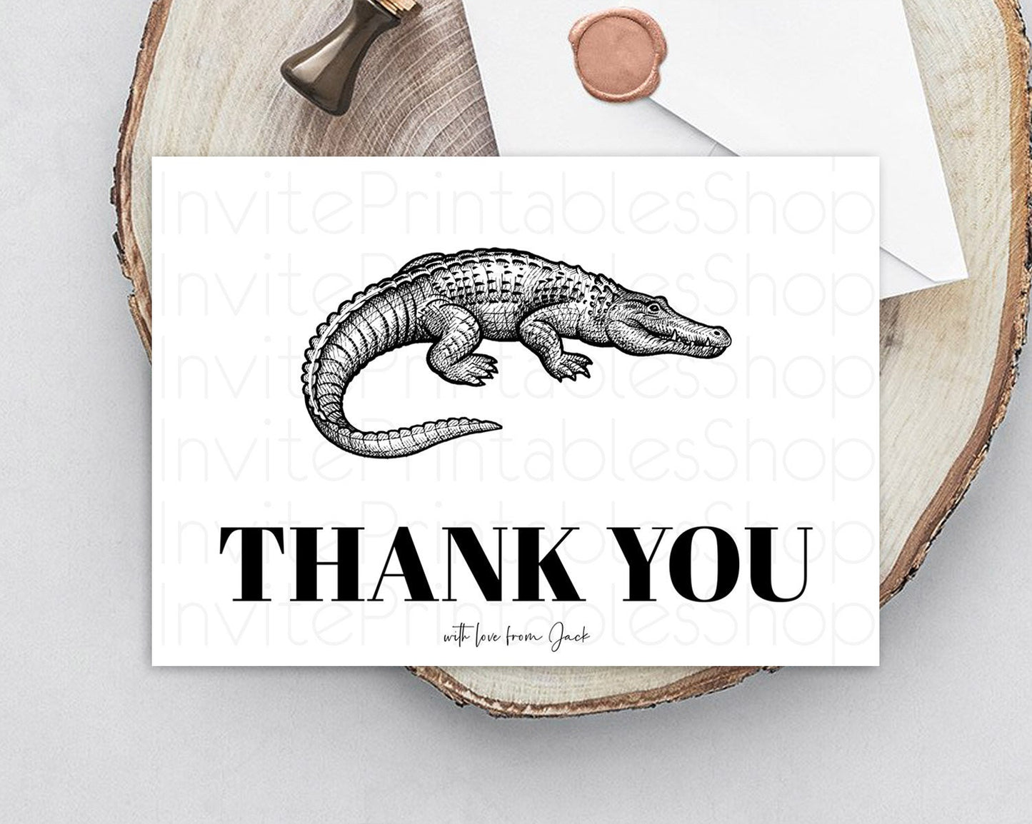 Croc Thank You Gator Thank You Card Croc Gator Party Crocodile Birthday Thank You Card Alligator Cards Teacher Thank You Cards D10286