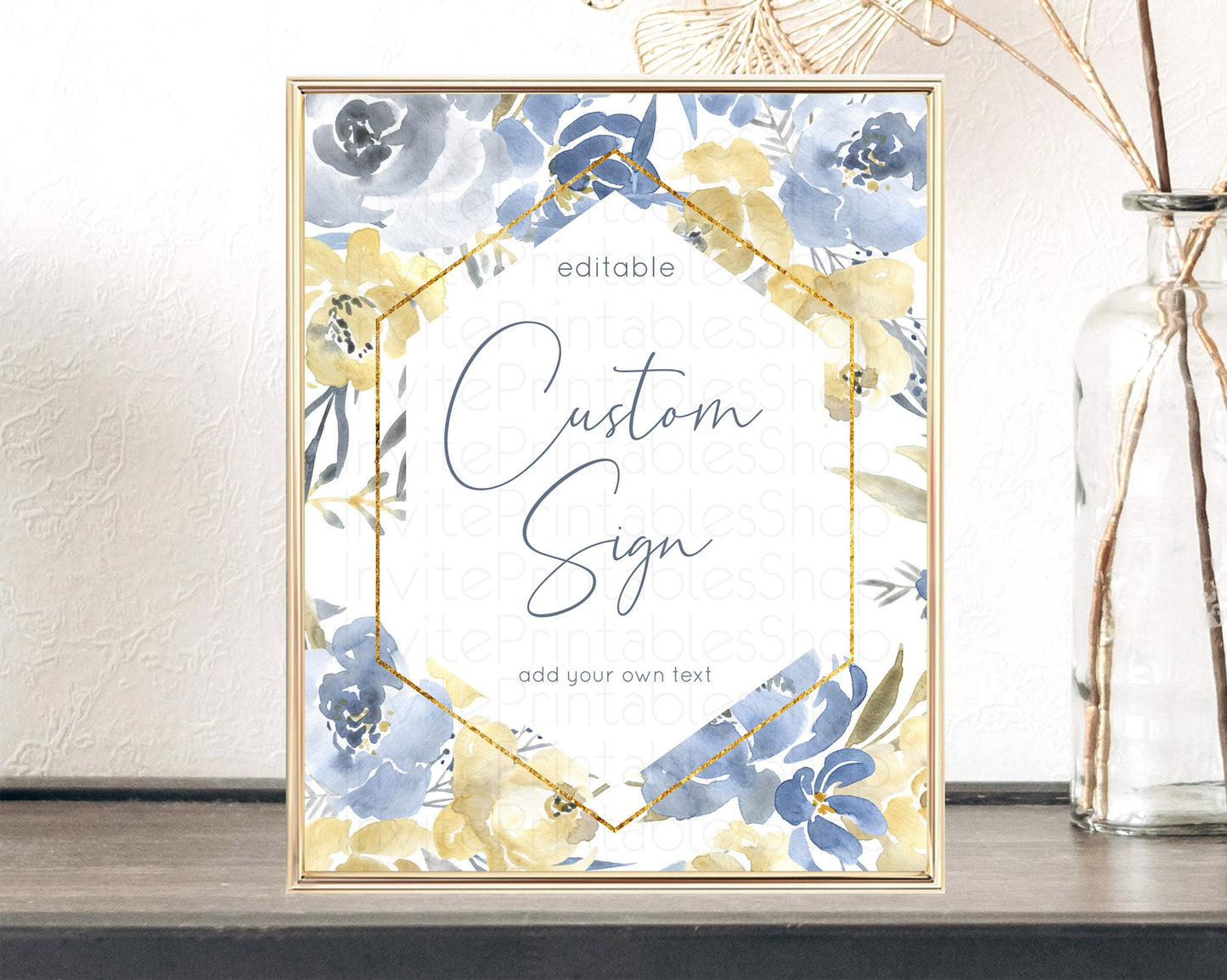 Editable Wildflower Floral Table Sign Decor Secret Garden Sign Template Past