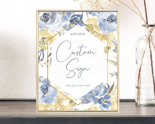 Editable Wildflower Floral Table Sign Decor Secret Garden Sign Template Past