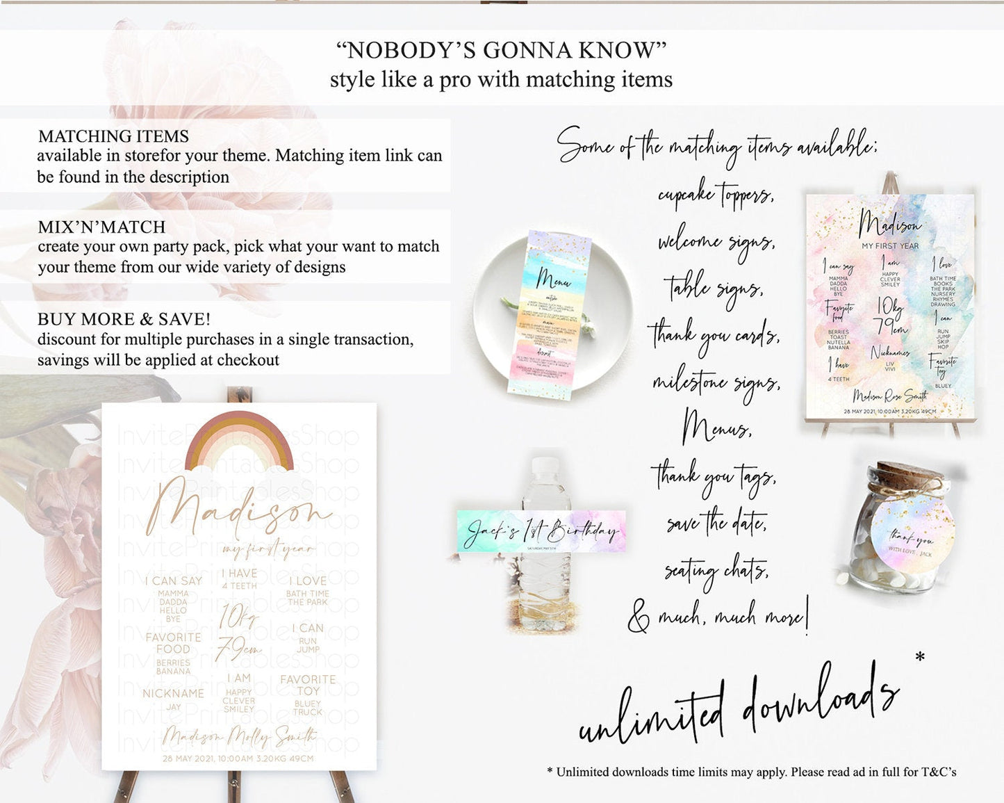 Pastel Rainbow First Birthday Milestone Poster Boho Rainbow Milestone Board Rainbow Milestone Pastel Milestone Rainbow 1st Birthday D10122