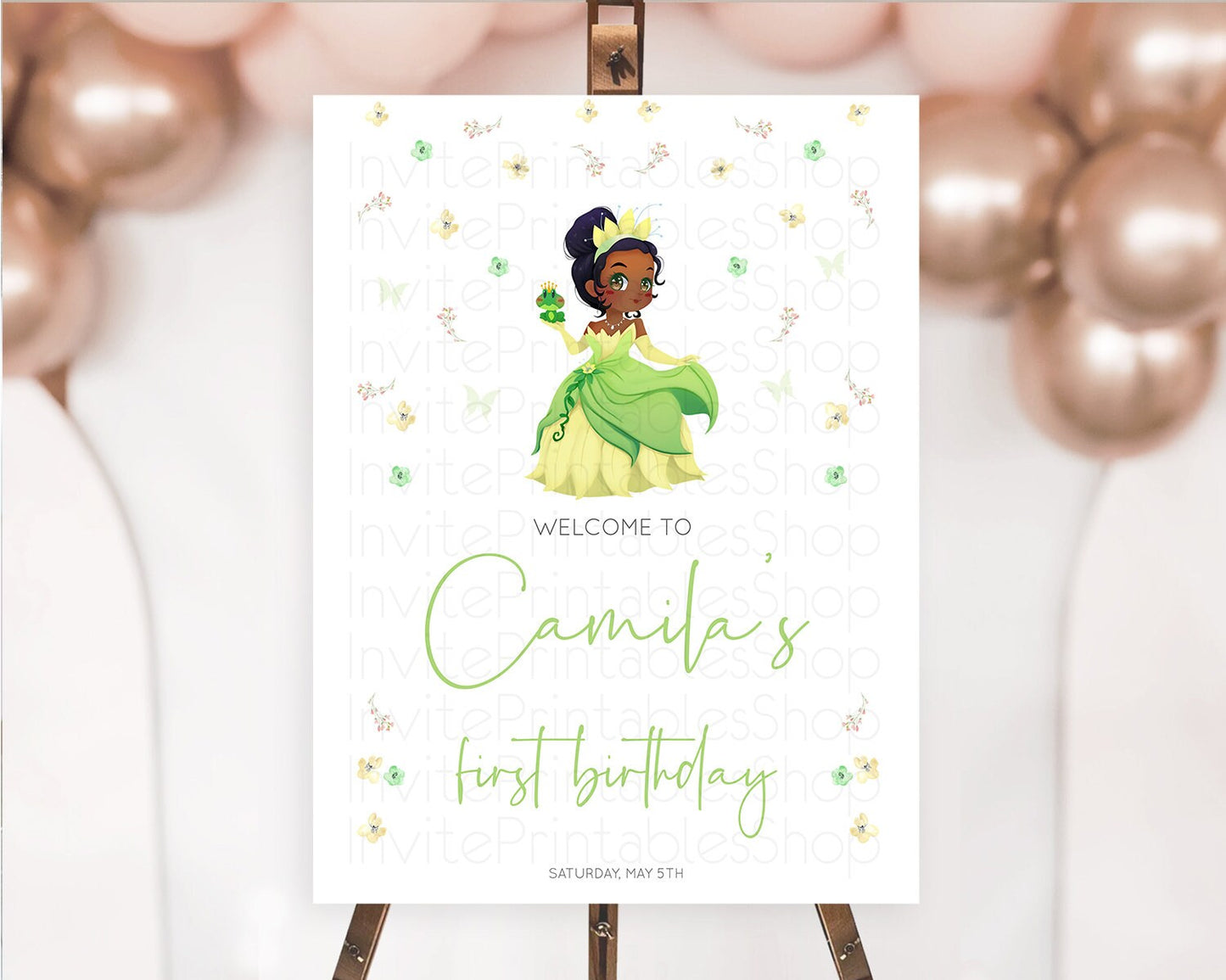 Editable Princess Birthday Welcome Sign Castle Welcome Board Secret Garden E