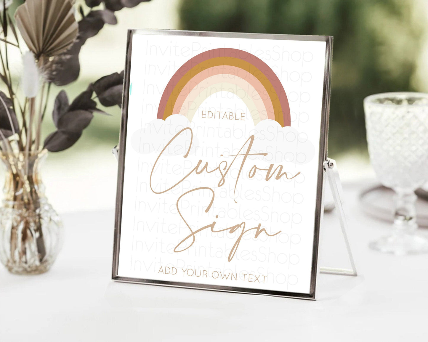 Pastel Rainbow Sign Rainbow Table Sign Decor Boho Colorful Rainbow Party Rainbow Baby Theme 1st Birthday Baptism Baby Shower Wedding D10122