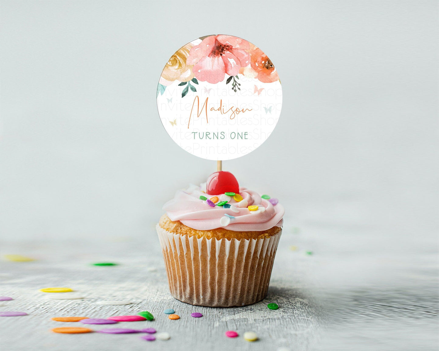 Secret Garden Cupcake Toppers Wildflower Cupcake Toppers Pastel Flowers Cupcake Toppers Enchanted Garden Boho Floral First Birthday D10347