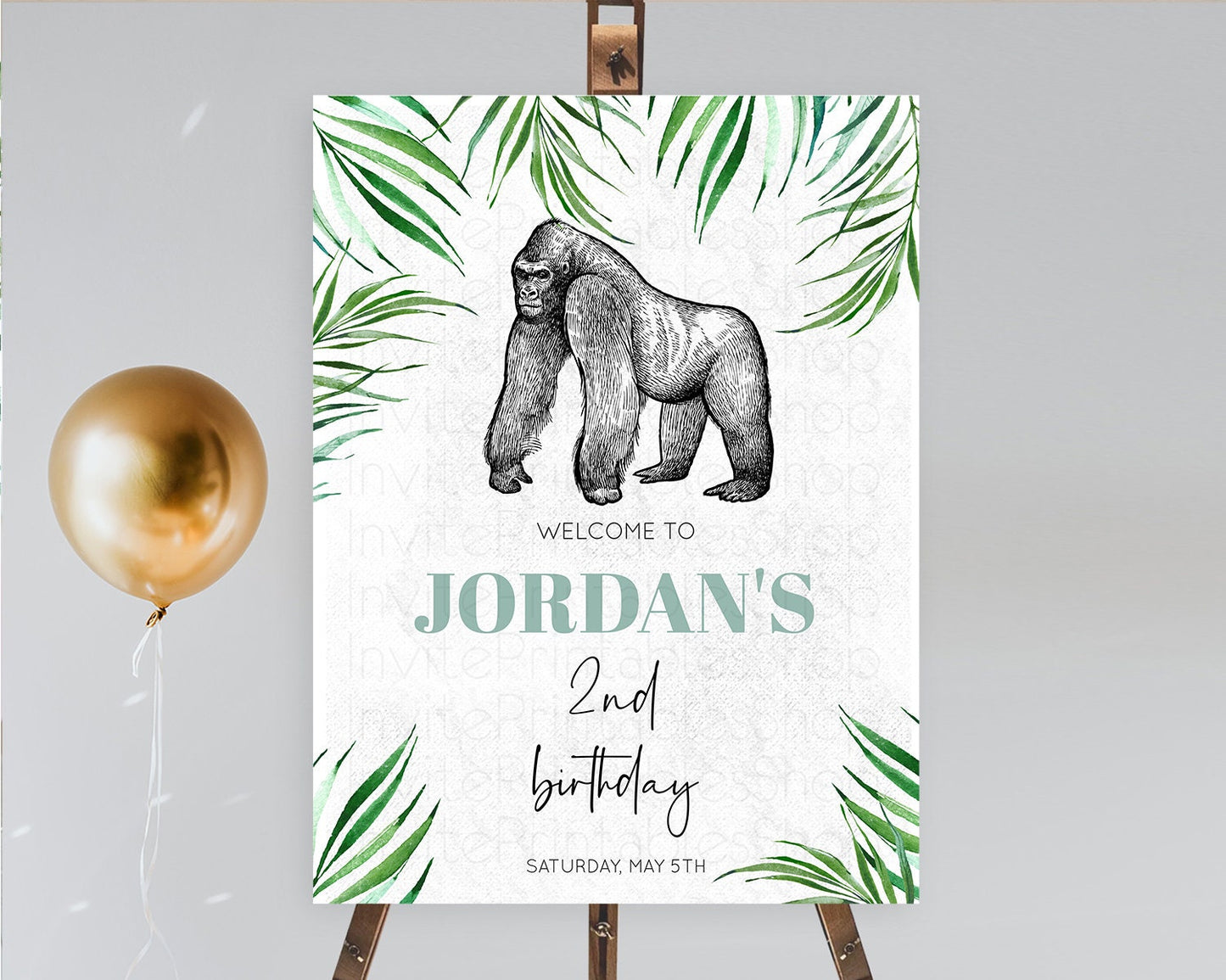 Editable Gorilla Welcome Sign Gorilla Welcome Board Gorilla Party Welcome Po
