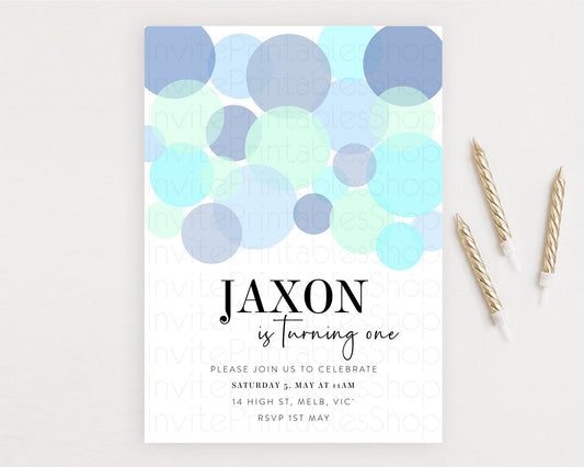 Editable Pastel Birthday Invitation Blue Confetti Birthday Invitation Confet