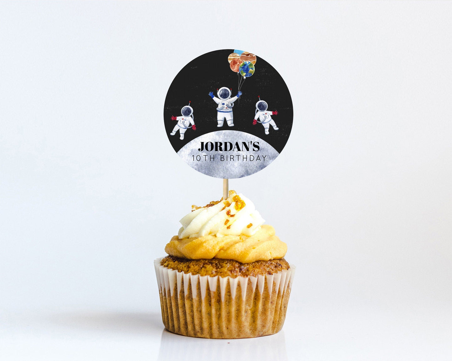 Space Cupcake Toppers Space Decor First Trip Around the Sun Decor Decor Sky Stars Planets Milkyway Solar System Cupcake Topper D10430