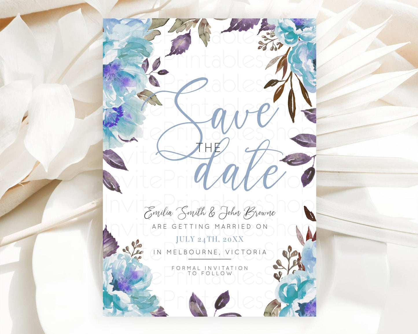 Wildflower Save The Date Template Secret Garden Save The Date Pastel Floral Garden Party Boho Flowers Birthday Baby Shower Wedding D10730