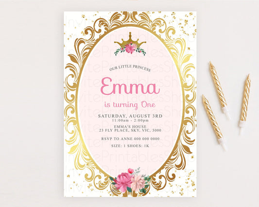 Editable Princess Birthday Invitation Castle Invitation Royal Birthday Fairy