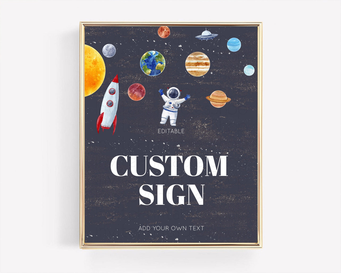 Space Table Sign Decor Galaxy Space Adventure Party First Trip Around the Sun Planets Solar System 1st Birthday Baptism Baby Shower  D10144