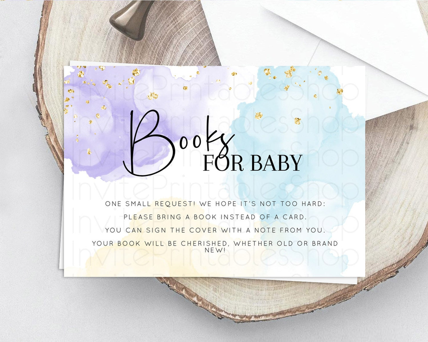 Editable Pastel Books For Baby Card Pastel Rainbow Book Insert Colorful Ombr