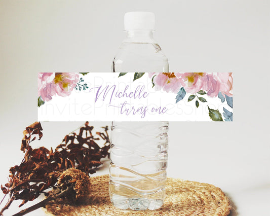 Wildflower Water Label Template Secret Garden Water Label Pastel Floral Garden Party Decor Boho Flowers Birthday Baby Shower Wedding D10729