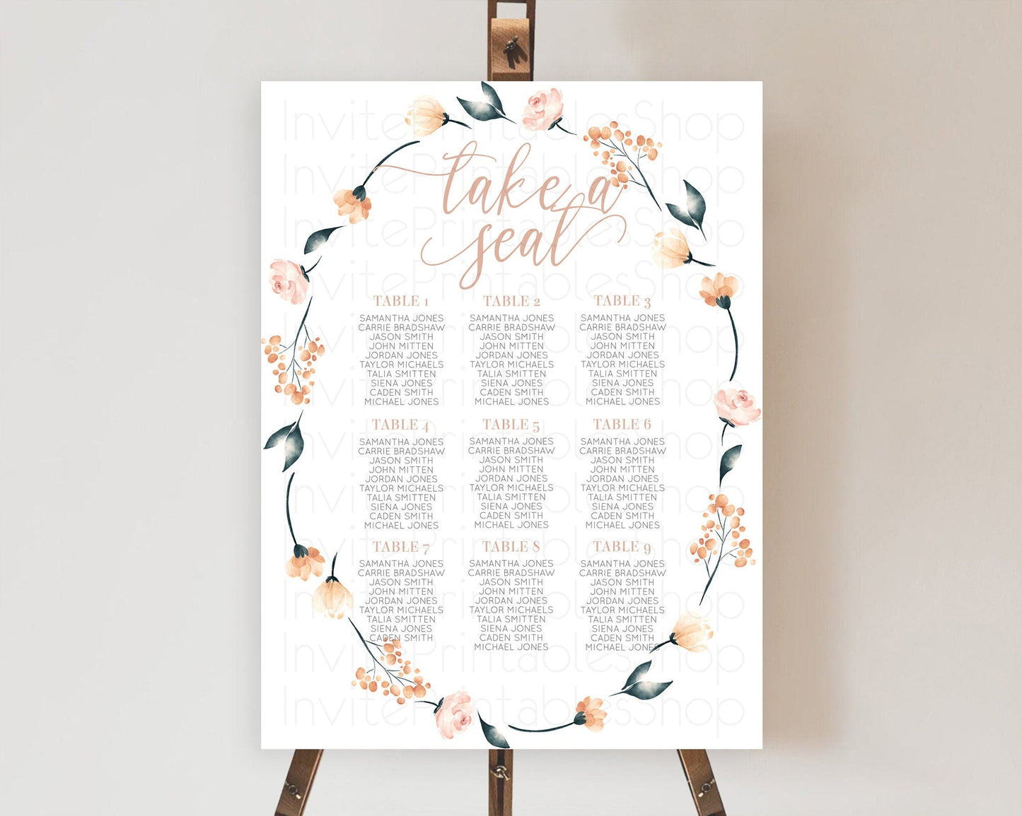 Secret Garden Seating Chart Wildflower Seating Chart Pastel Flowers Seating Chart Enchanted Garden Boho Floral Take A Seat Decor D10240
