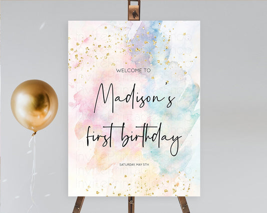 Editable Pastel Welcome Sign Pastel Rainbow Welcome Sign Colorful Rainbow Co