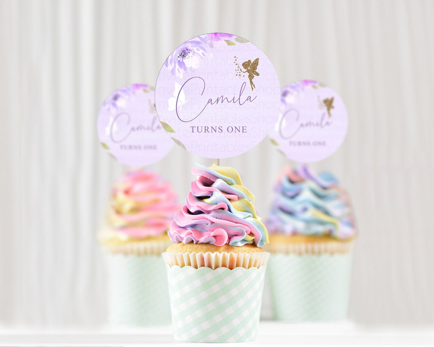 Fairy Cupcake Toppers Pastel Fairy Cupcake Toppers Fairy Floral Garden Cupcake Topper Enchanted Garden Floral Butterfly Party Decor D10910