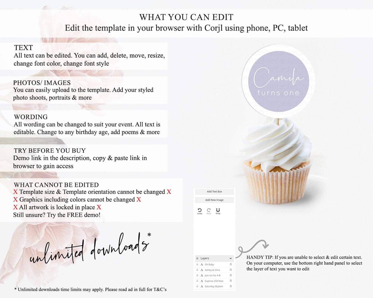 Purple Cupcake Toppers Plain Purple Cupcake Minimalist Purple Cupcake Pastel Blue Table Number Cupcake Topper Purple Decor D10942