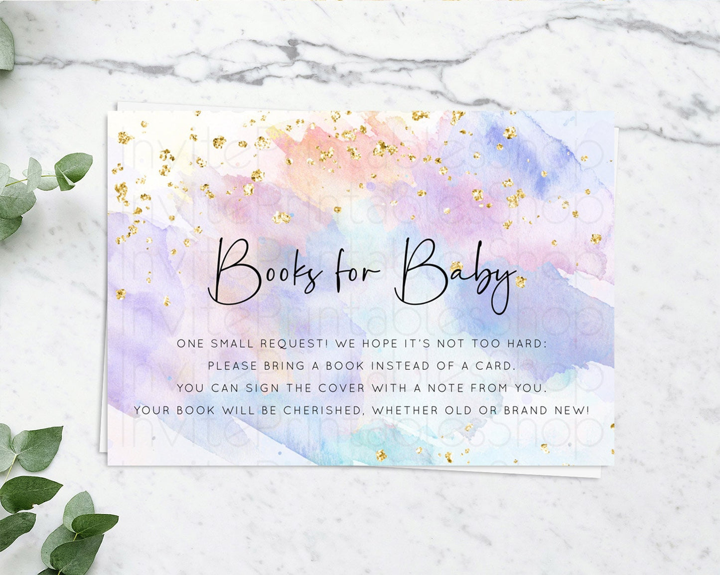 Pastel Books For Baby Card Pastel Rainbow Book Insert Colorful Ombre Watercolor Book Card Confetti Glitter Baby Book Poem Request D10583