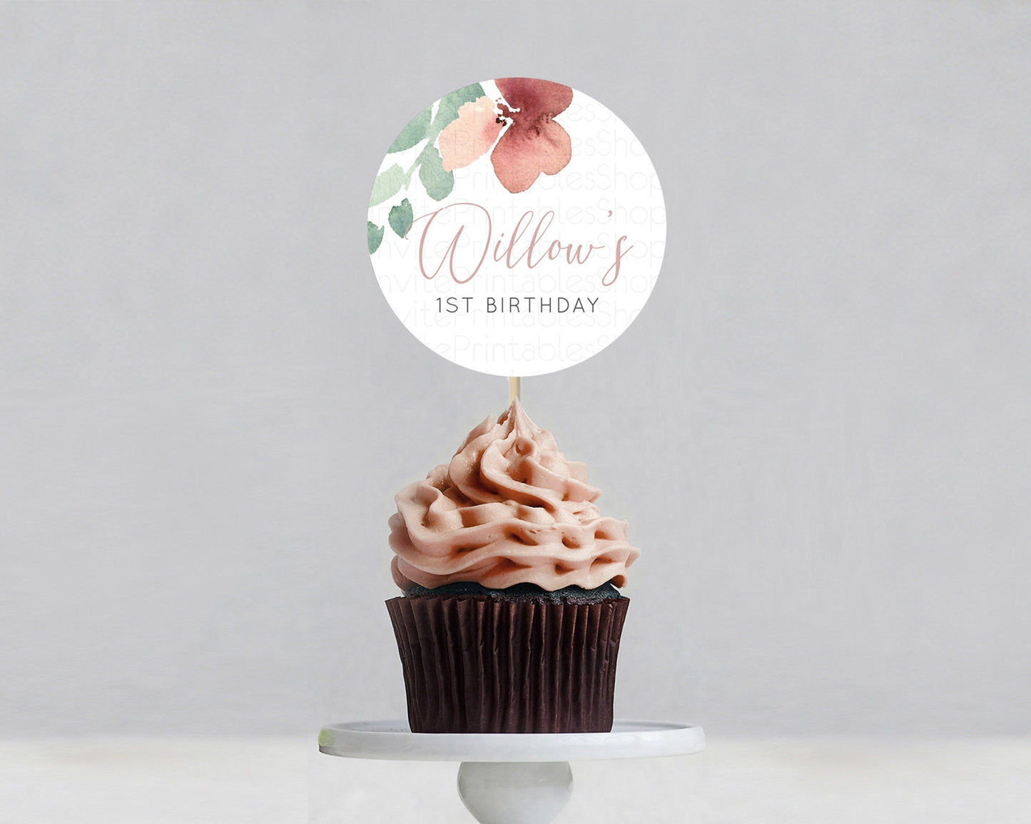 Secret Garden Cupcake Toppers Wildflower Cupcake Toppers Pastel Flowers Cupcake Toppers Enchanted Garden Boho Floral First Birthday D10964