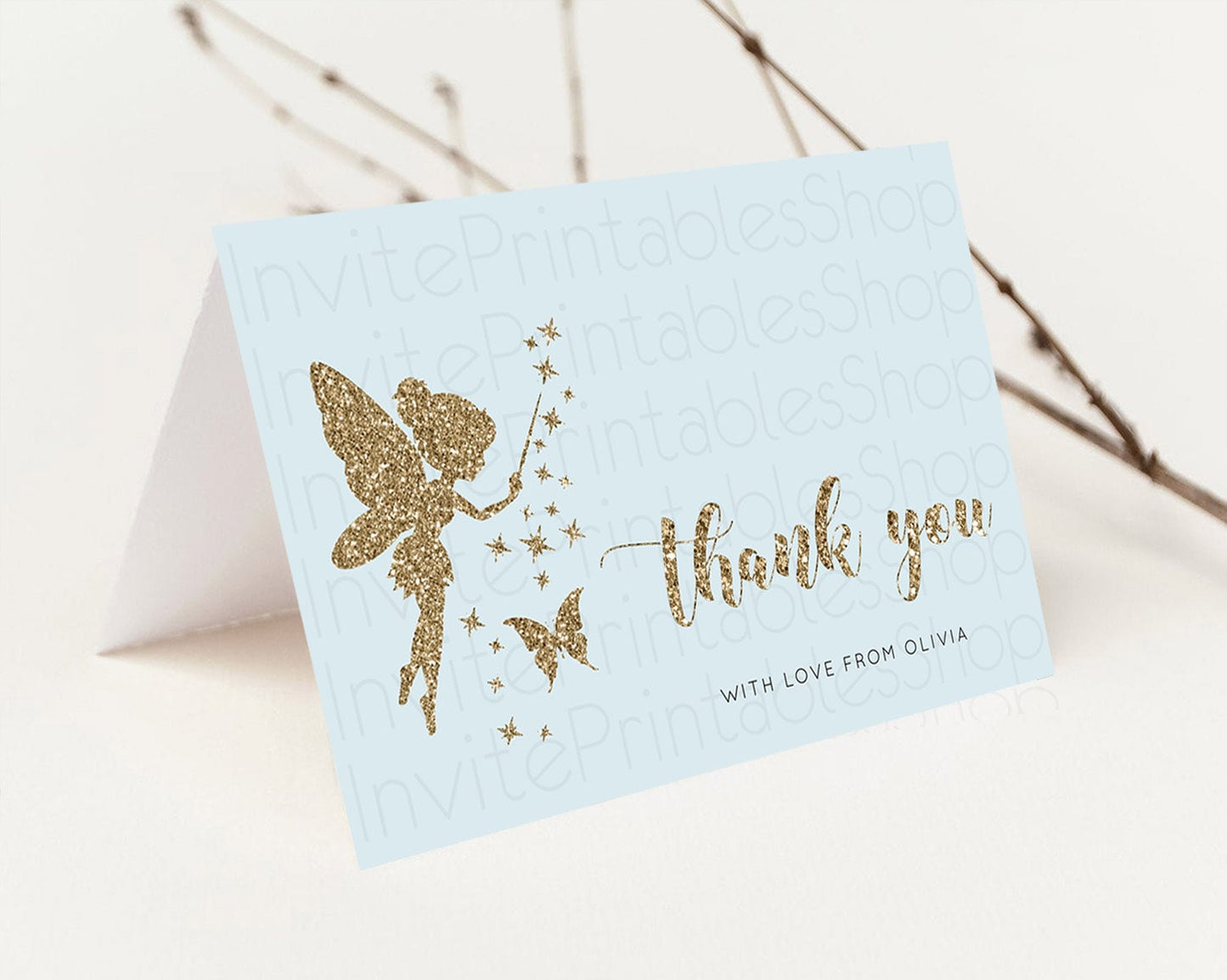 Fairy Thank You Fairy Thank You Card Enchanted Garden Pastel Butterfly Birthday Thank You Floral Secret Garden Teacher Thank You D10907