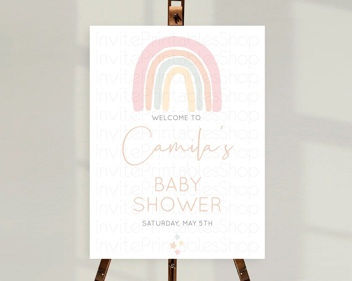 Pastel Rainbow Baby Shower Welcome Sign Boho Rainbow Welcome Board Rainbow Welcome Sign Pastel Welcome Decor Rainbow Welcome Sign D10162