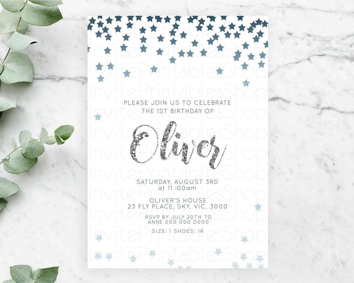 Star Birthday Invitation Pastel Stars Invite Shooting Star Party Rainbow Colorful Confetti Twinkle Little Star 2nd First Birthday D10330