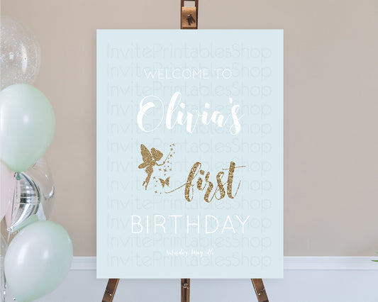 Fairy Welcome Sign Fairy Welcome Board Enchanted Garden Pastel Floral Butterfly Décor Secret Garden First Birthday Welcome Sign D10907