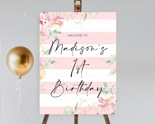 Editable Secret Garden Welcome Sign Wildflower Welcome Board Pastel Flower G