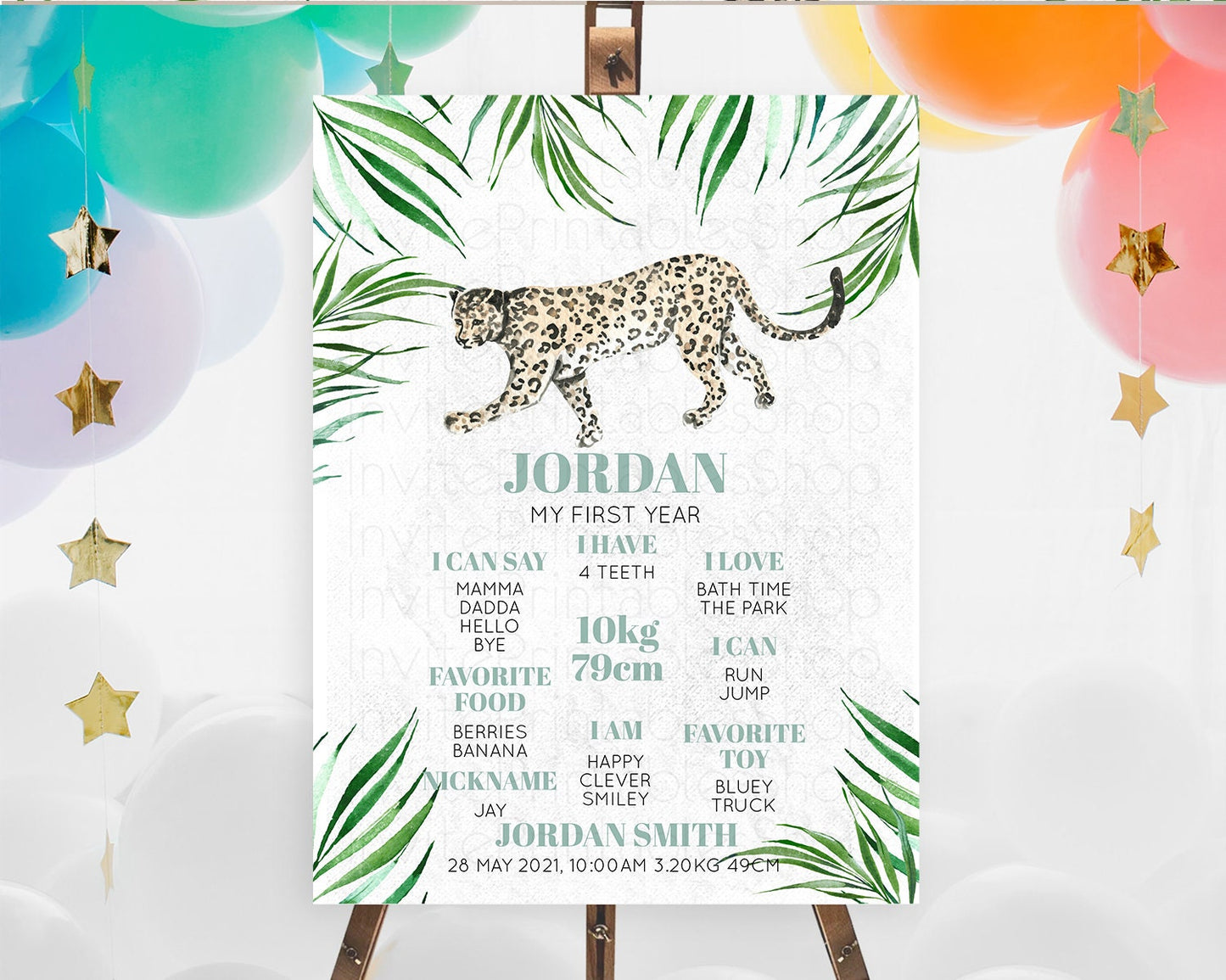 Cheetah First Birthday Milestone Board Cheetah Milestone Poster Cheetah Decor Safari Adventure Cheetah First Birthday Welcome Sign D10382