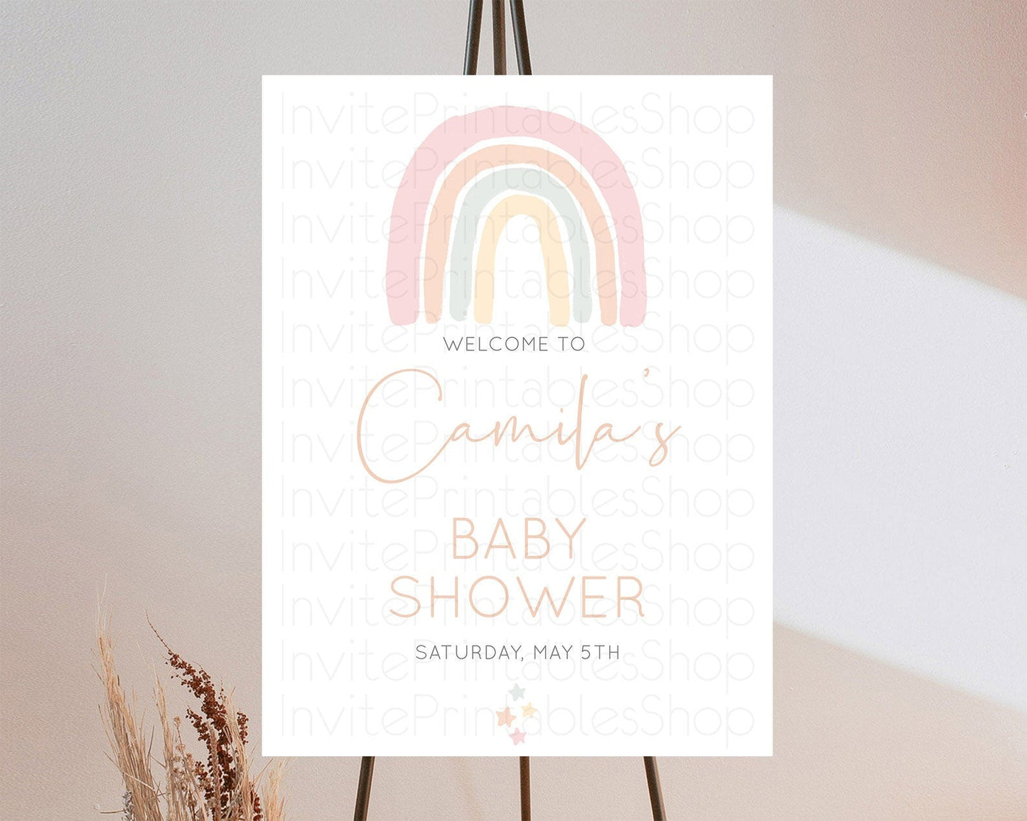 Pastel Rainbow Baby Shower Welcome Sign Boho Rainbow Welcome Board Rainbow Welcome Sign Pastel Welcome Decor Rainbow Welcome Sign D10162