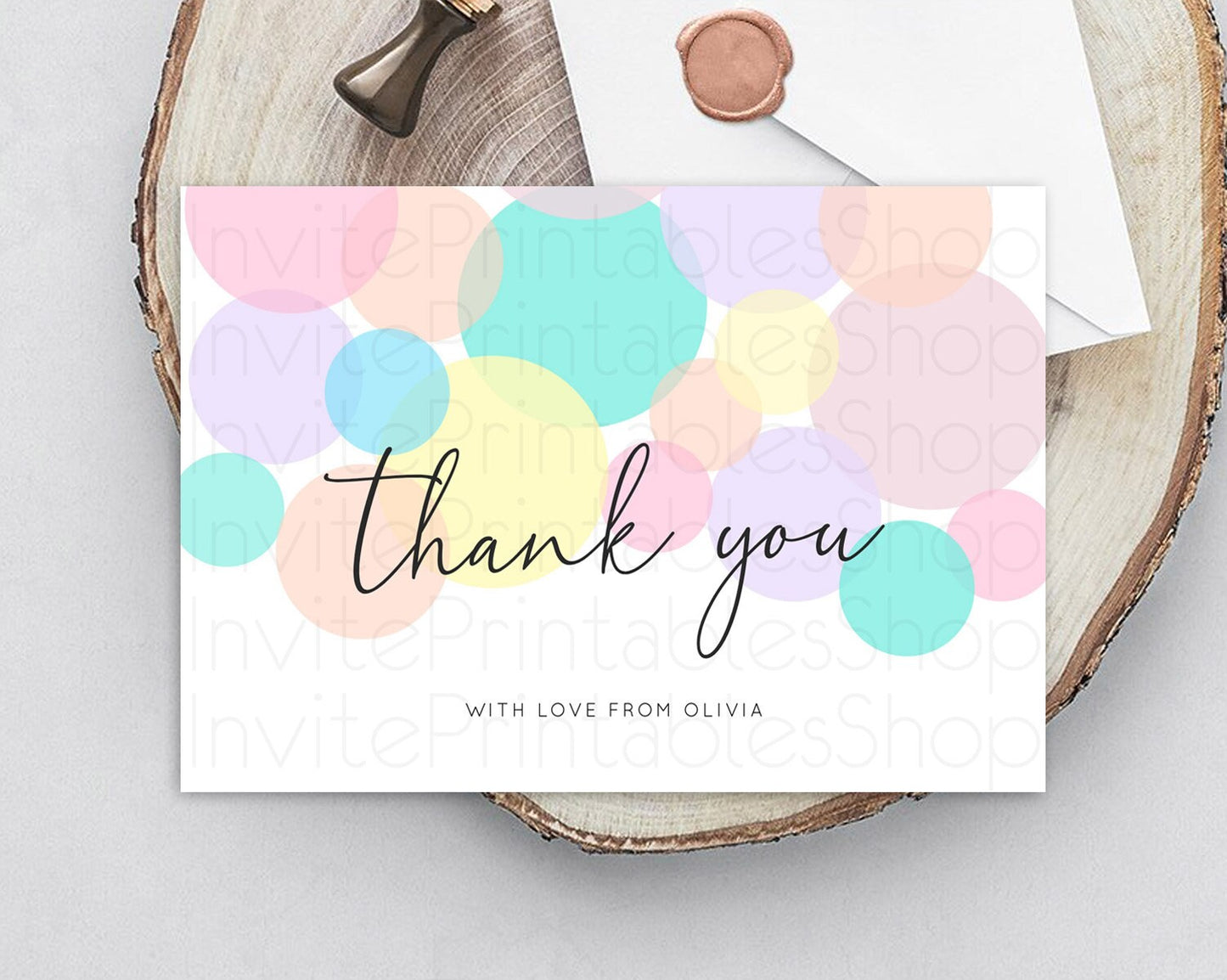 Rainbow Thank You Pastel Thank You Card Pastel Rainbow Birthday Thank You Confetti Colorful Pastel Cards Teacher Thank You Cards D10784