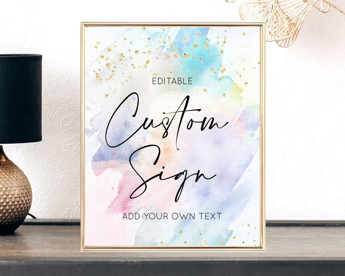 Pastel Rainbow Sign Cards Gifts Sign Table Signs Diaper Sign Books Sign Food Sign Custom Sign Glitter Wedding Birthday Baby Shower 8x10 T487